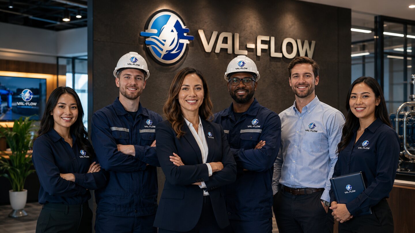 Representative VAL-FLOW team visual in a modern engineering workplace